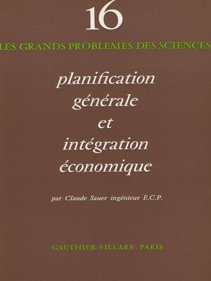 cover image of Planification générale et intégration économique